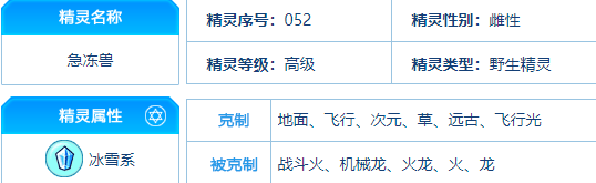赛尔号 急冻兽的种族值与技能解析