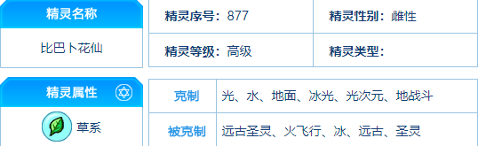 赛尔号 比巴卜花仙的种族值与技能解析