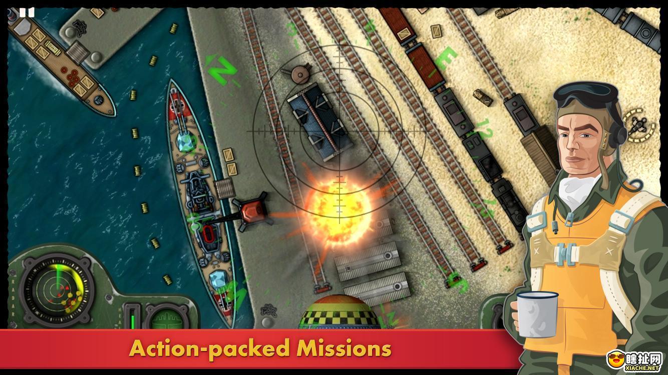 轰炸机3  一款军事题材的重力感应控制轰炸战斗游戏