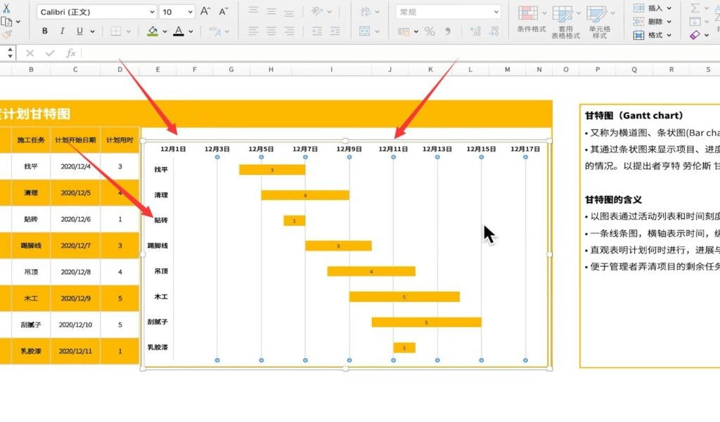 甘特图excel怎么做进度计划